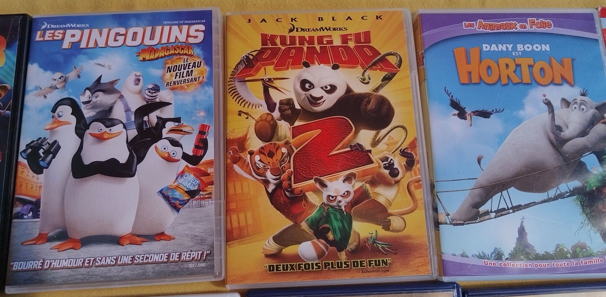 DVDта на френски език детски дивидита Kung Fu Panda Minions Madagascar