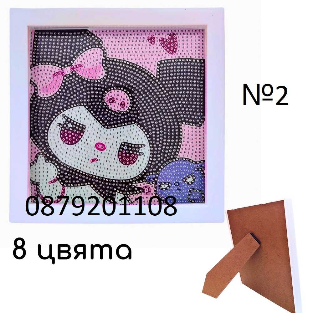 Детски диамантени гоблени 18х18см Куроми Хелоу Кити Kuromi Hello Kitty