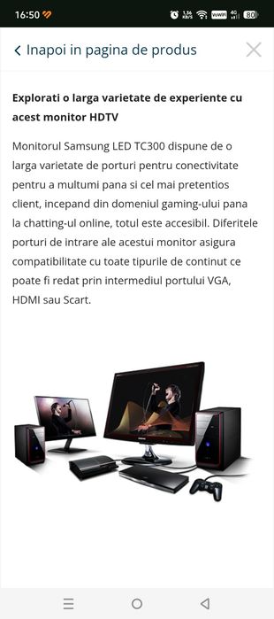 Televizor/ Monitor Samsung QLed Full HD 24 inchi