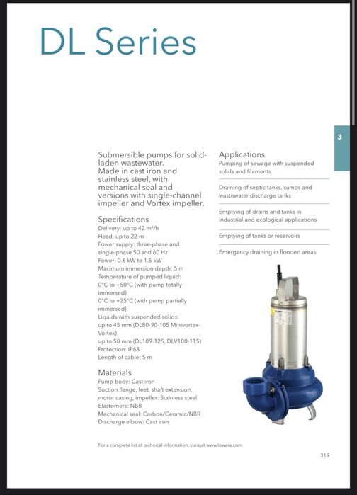 Pompa submersibila LOWARA DL 125/A