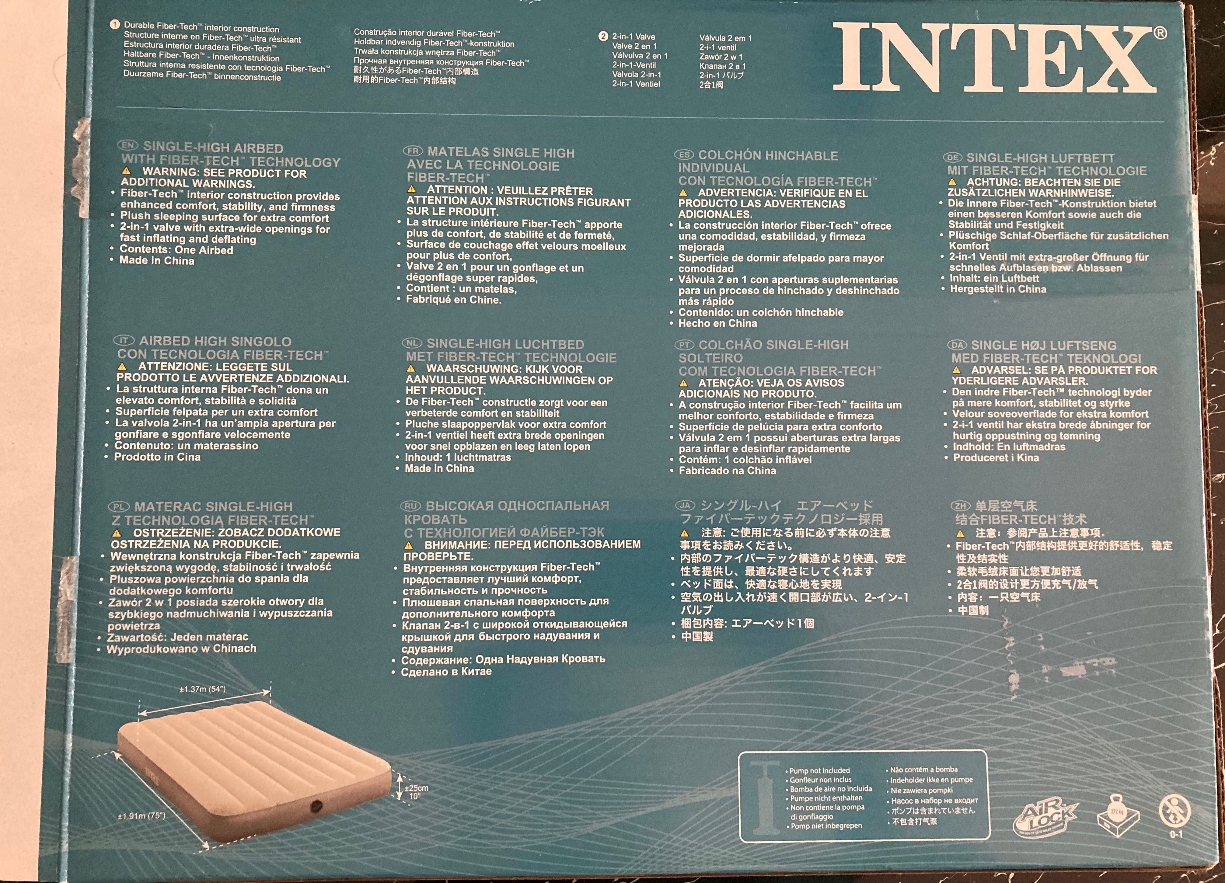 Intex надуваем матрак