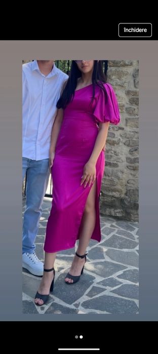 Rochiță satin fucsia impecabilă