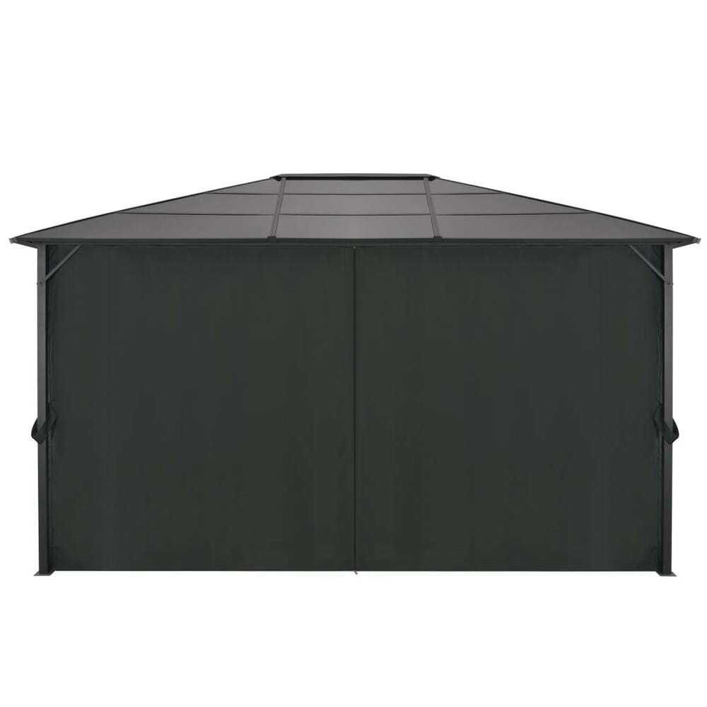 Шатра с пердета, алуминий, 4x3x2,6 м, черна