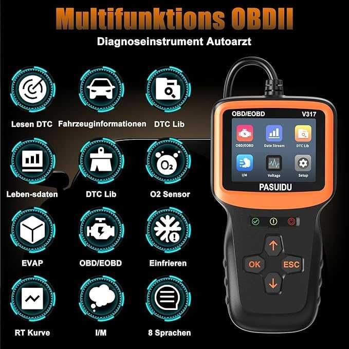 OBD2 Bluetooth автомобилен диагностичен скенер на 8 езика