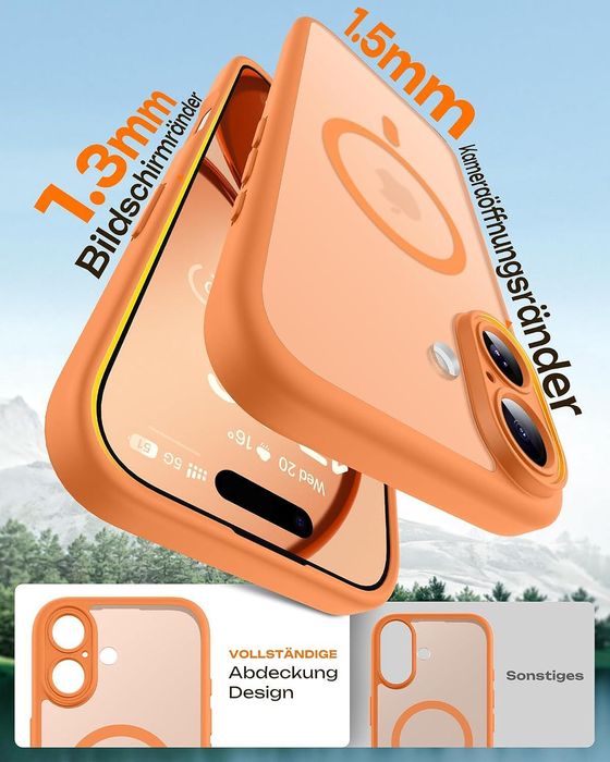 Матов magsafe кейс за apple iphone 17 - оранжев