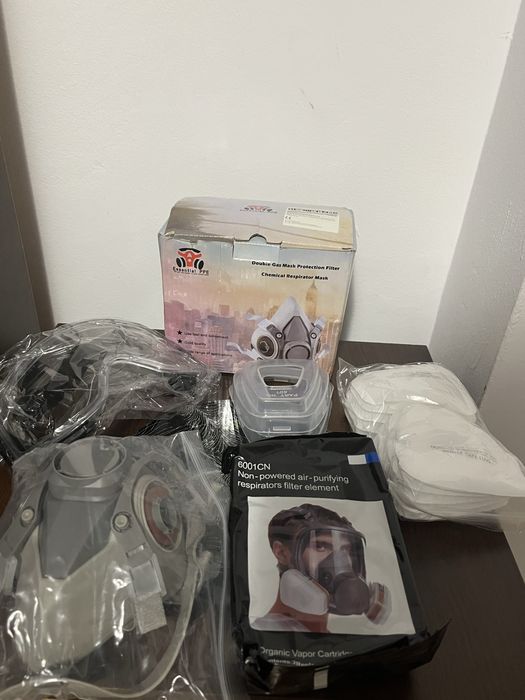 Masca respiratorie de protectie cu ochelari si filtre