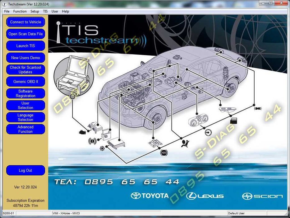 Toyota Techstream диагностика 2025 TIS Lexus Scion Mini VCI MVCI J2534