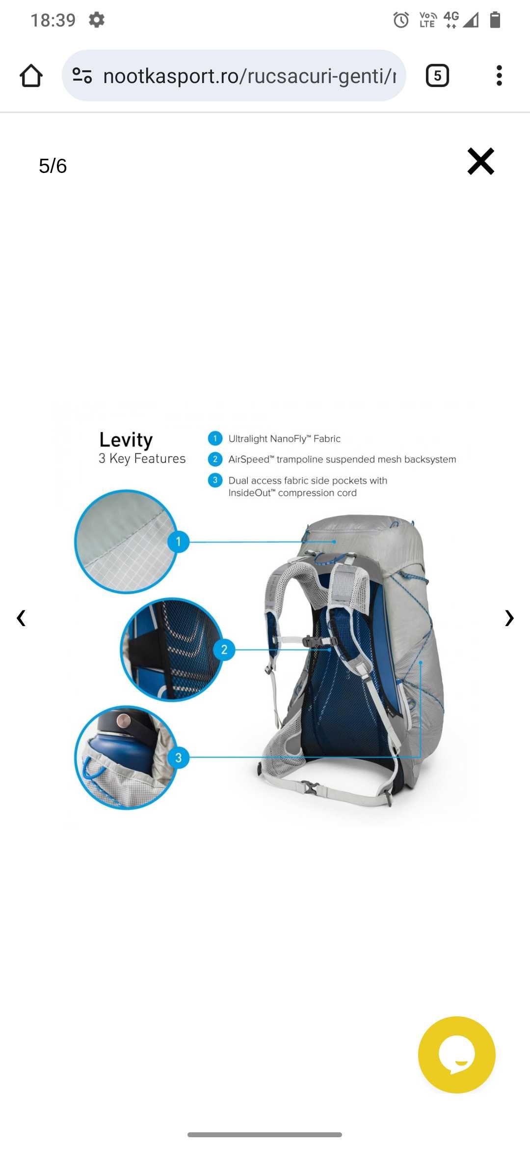 Osprey Levity 45 nou rucsac munte