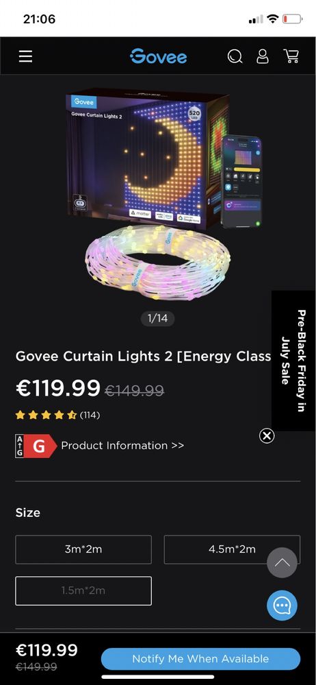 LED светлините завеси Govee интелигентна , за външна и вътрешна употре