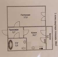 Продам 1-комнатную квартиру