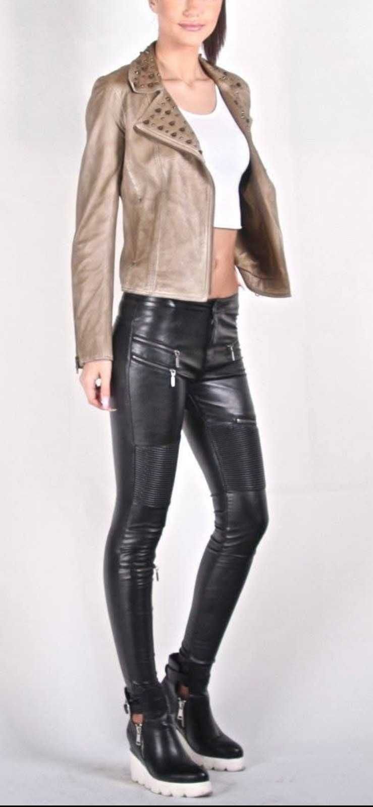 Оригинално кожено яке от мека кожа  *  IKKS  * размери : S /M /L
