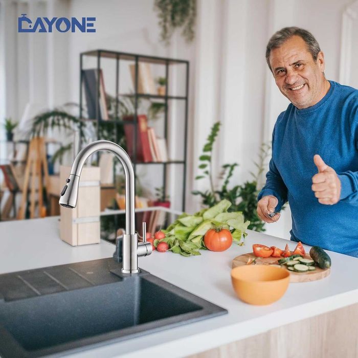 DAYONE кухненски смесител 360° въртящ се с 3 струи неръждаем