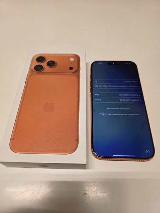 Неактивиран Iphone 17 Pro Max 256GB Orange с поставени протектори