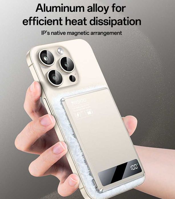 Yesido YP66 Ультра Тонкий 5000mAh 15W PD20W Power Bank iPhone 15 16 17