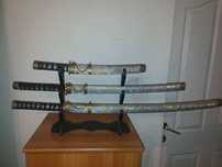 Panoplie set de 3 sabii stil japonez,katana
