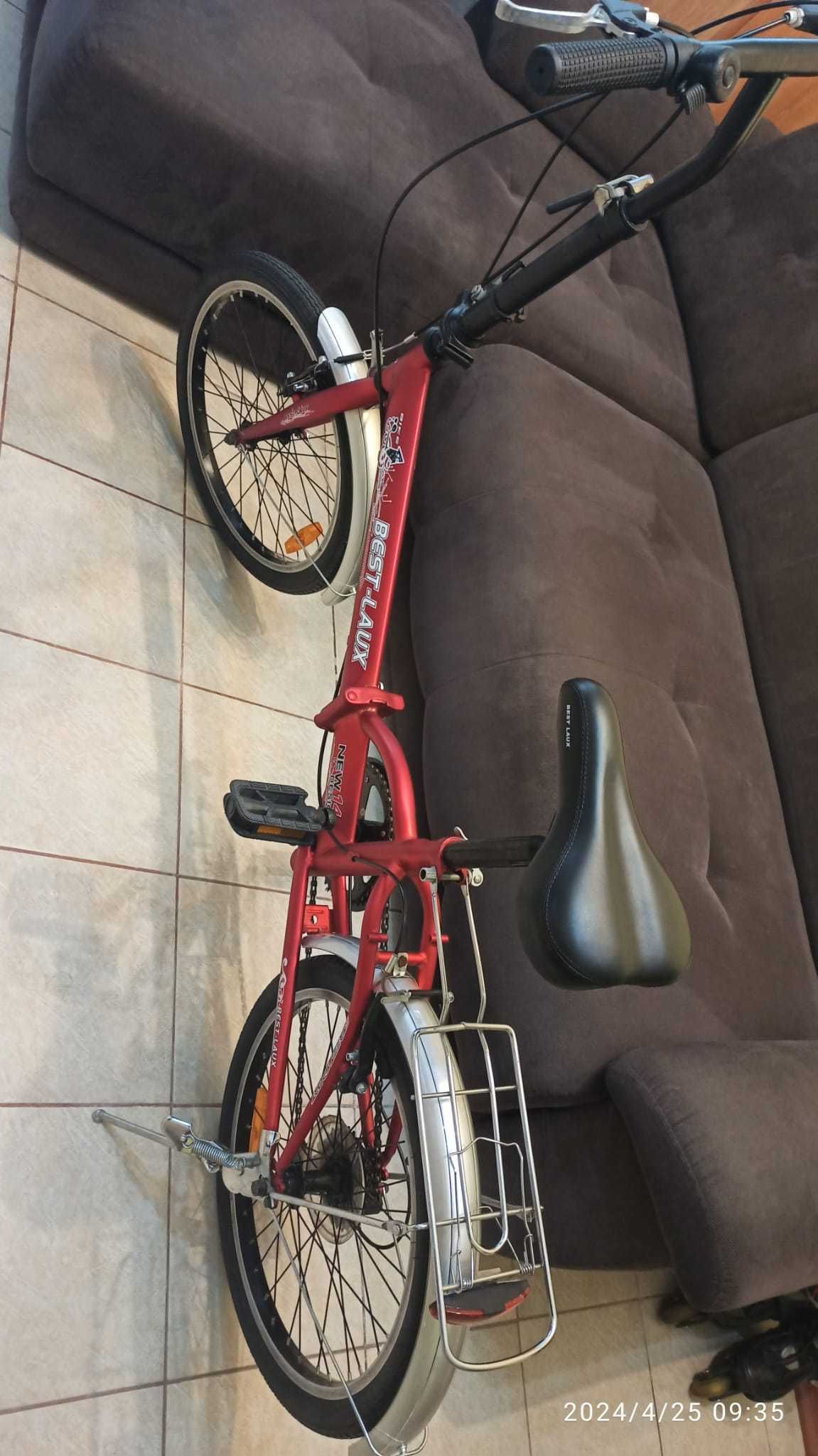 Bicicleta pliabila rosu metalizat
