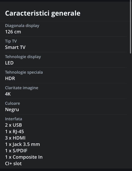 Televizor Horizon 50HL7530U, 126 cm, Smart, 4K Ultra HD, LED, Clasa A+