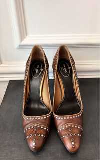 Pantofi PRADA piele maro autentici stiletto 39.5, cumpărați din Italia