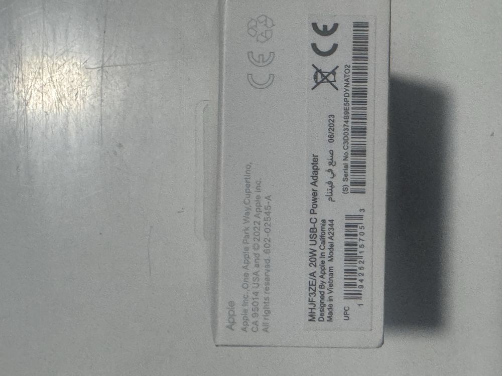 зарядник iphone 20w original usb-c 20w Power Adapter
