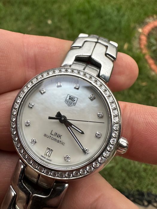 Таг Хоер. Tag Heuer Link дамски часовник. Перла и брилянти