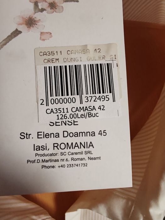 Cămașă Sense nouă bumbac