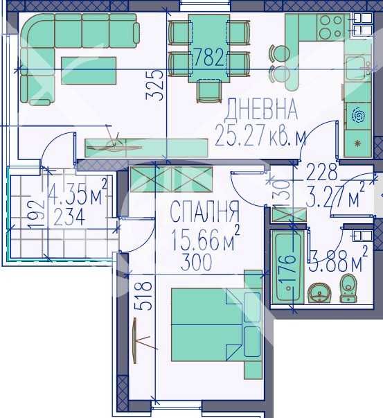 Двустаен апартамент Изгрев 425-15503