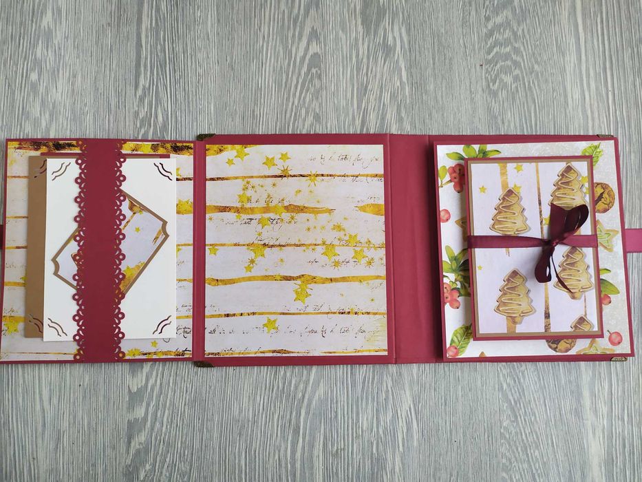 Коледен, скрапбук албум "Коледно изкушение", ръчна изработка /47.2