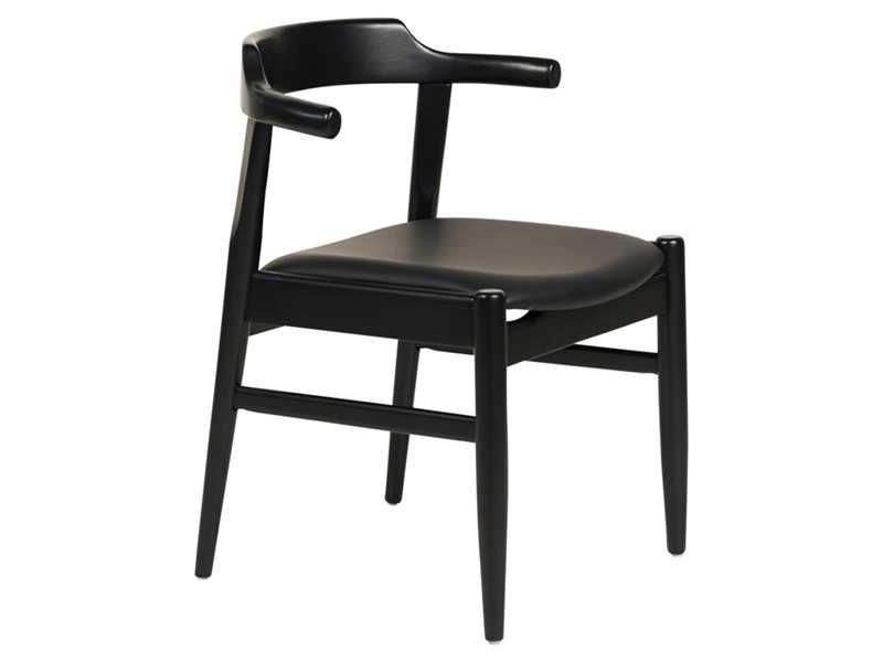 Трапезен стол, Cersei, Черен, Дъб, Дърво, 57х54х74см.