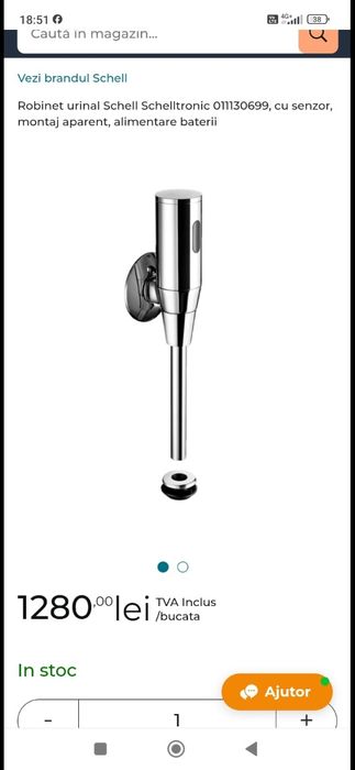 Robinet pisoar cu fotocelule