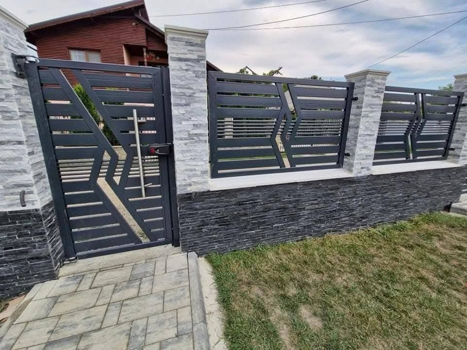 Porti si gard metalice, fier forjat, stil jaluzea, tabla decupata,