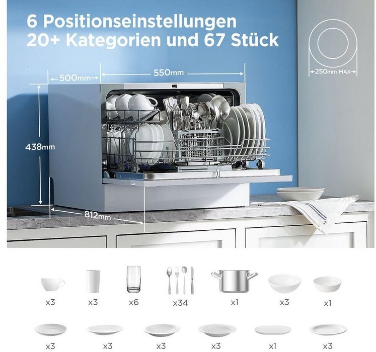 Mini maşină de spălat vase de blat Midea MDWTT0602MW