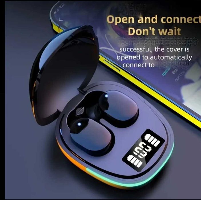 Безжични слушалки G9 Cool с LED дисплей и калъф за зареждане