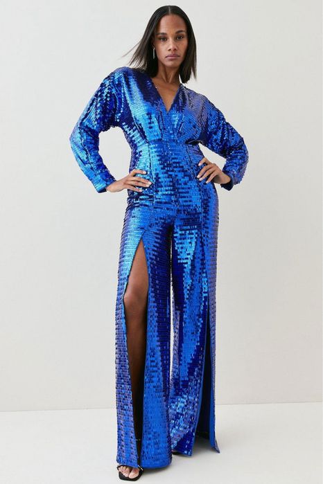 Официален гащеризон с пайети в кралско синьо на Karen Millen