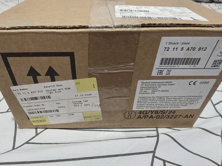 Centura X5 X6 X7 dreapta fata pasager M Originala BMW 72115A70912