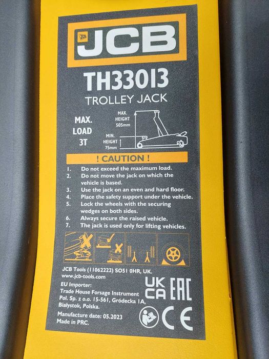 Хидравличен крик нископрофилен - 2.5 и 3 тона JCB