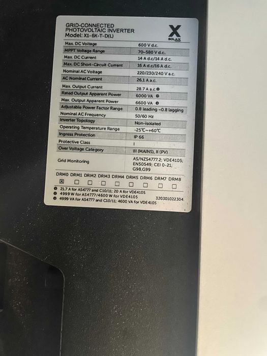 Invertor ON-GRID 6KW SOLAX X1-6.0K-T-D(L), monofazic 230V