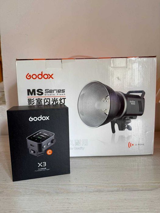 Godox ms300 studiyniy vspichka va godox x3 sinxronizator (Canon uchun)