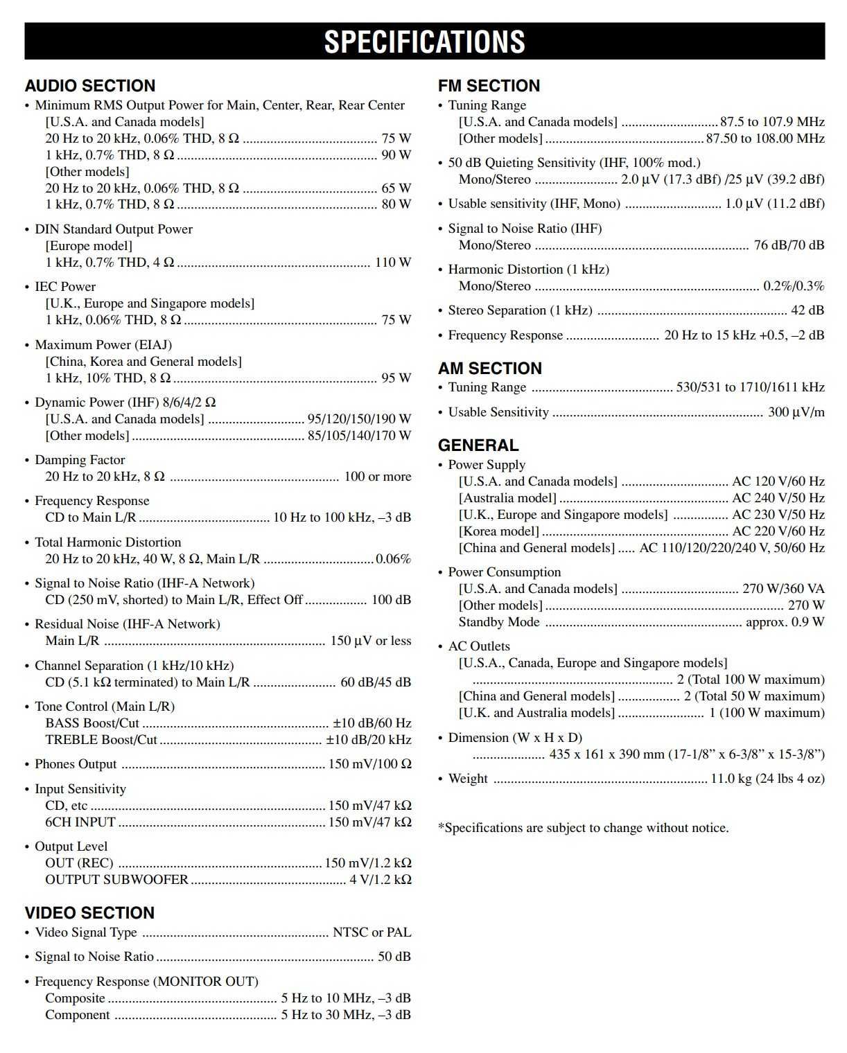 YAMAHA RX-V440RDS 5.1 канален AV рисийвър/усилвател