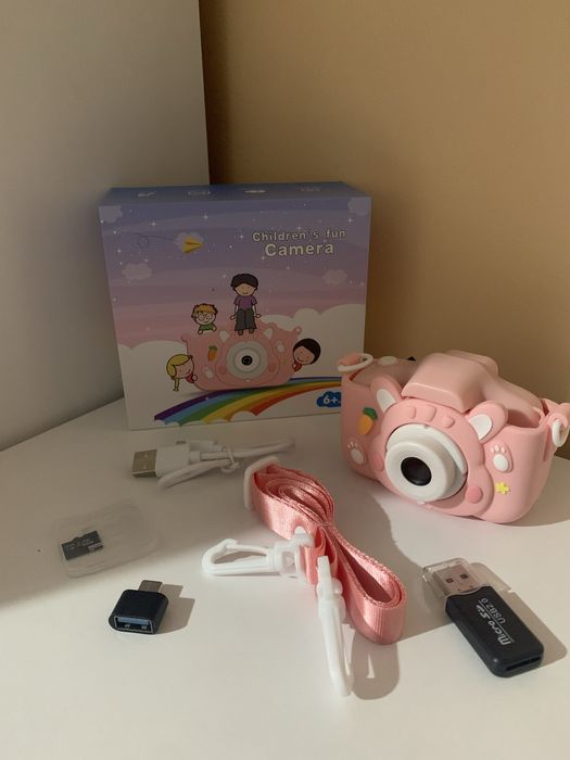 Детски фотоапарат+ подарък 64 гб карта памет