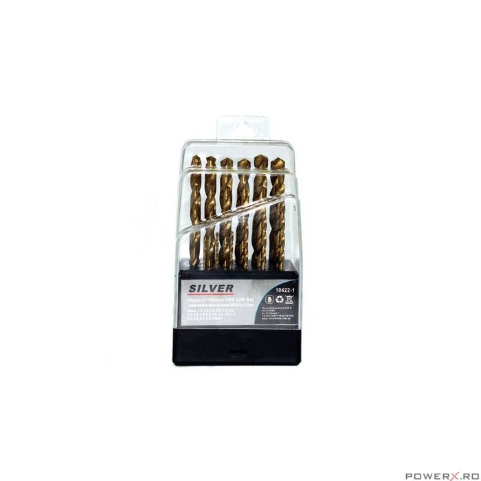 SET 19 BURGHIE METAL 1-10MM, Silver, S10422/1