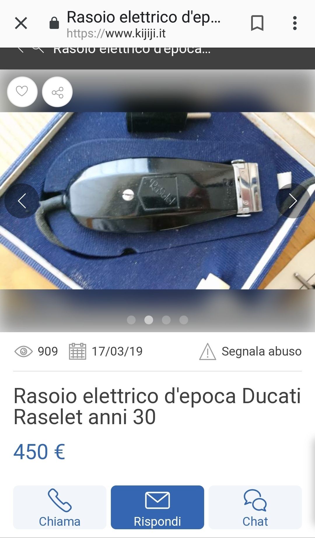 Raselet Ducati Aparat Barbierit Electric Vintage