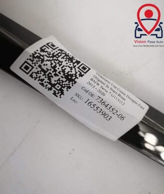 Ornament Usa Geam Dreapta Fata Original In Stare Buna BMW  Seria 7  G1