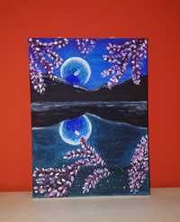 Картина с акрилни бои "Цветна нощ"