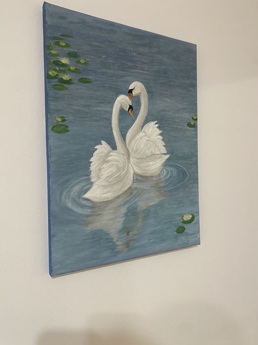 Tablou cu lebede unic de o eleganta aparte