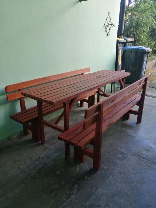 Masa +2 banci din lemn