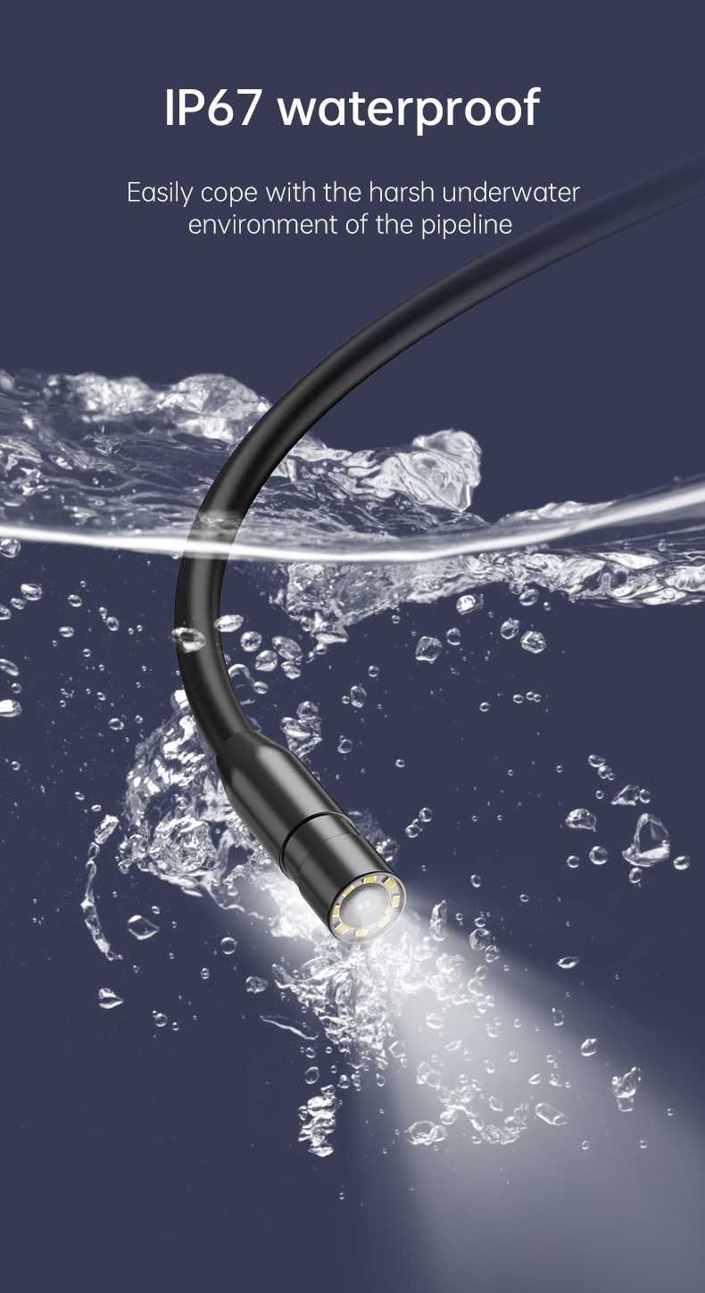 Camera Endoscop Inspectie INSKAM 1920*1080P HD Waterproof cu 8 led-uri
