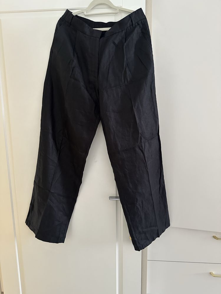 Massimo dutti брюки чёрные лён