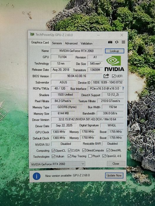 Placa Video ASUS Dual RTX 2060 6gb GDDR6 Nvidia