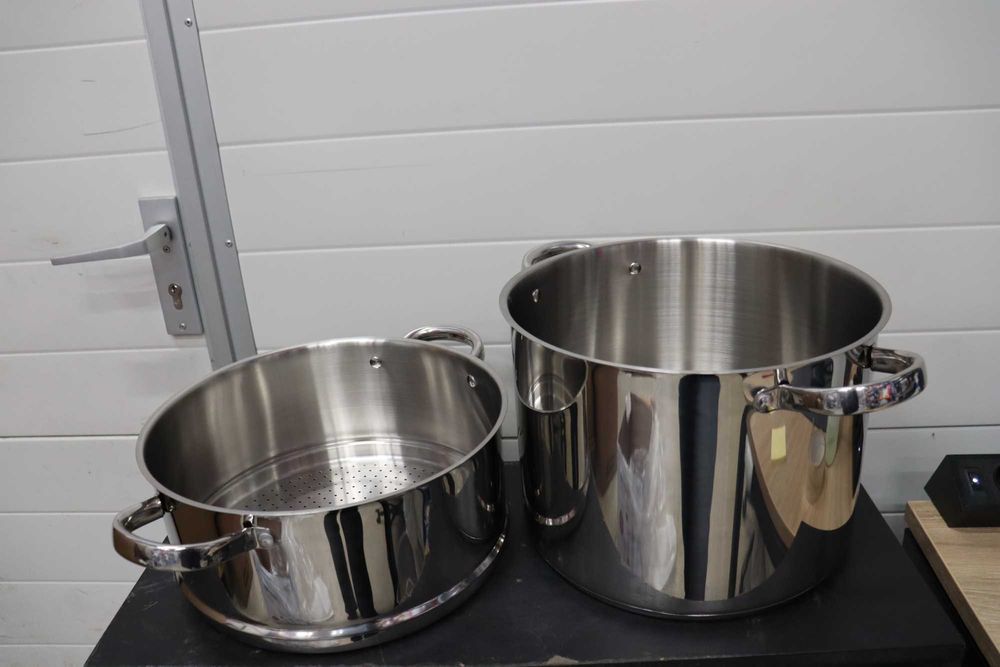 Тенджери 2 бр BAUMALU , Неръжд. стомана, инокс, ф30, 16л, ЛИПСВА КАПАК