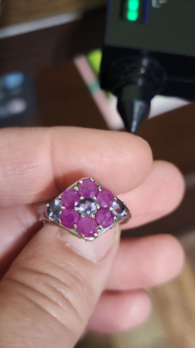 Inel superb argint și pietre naturale